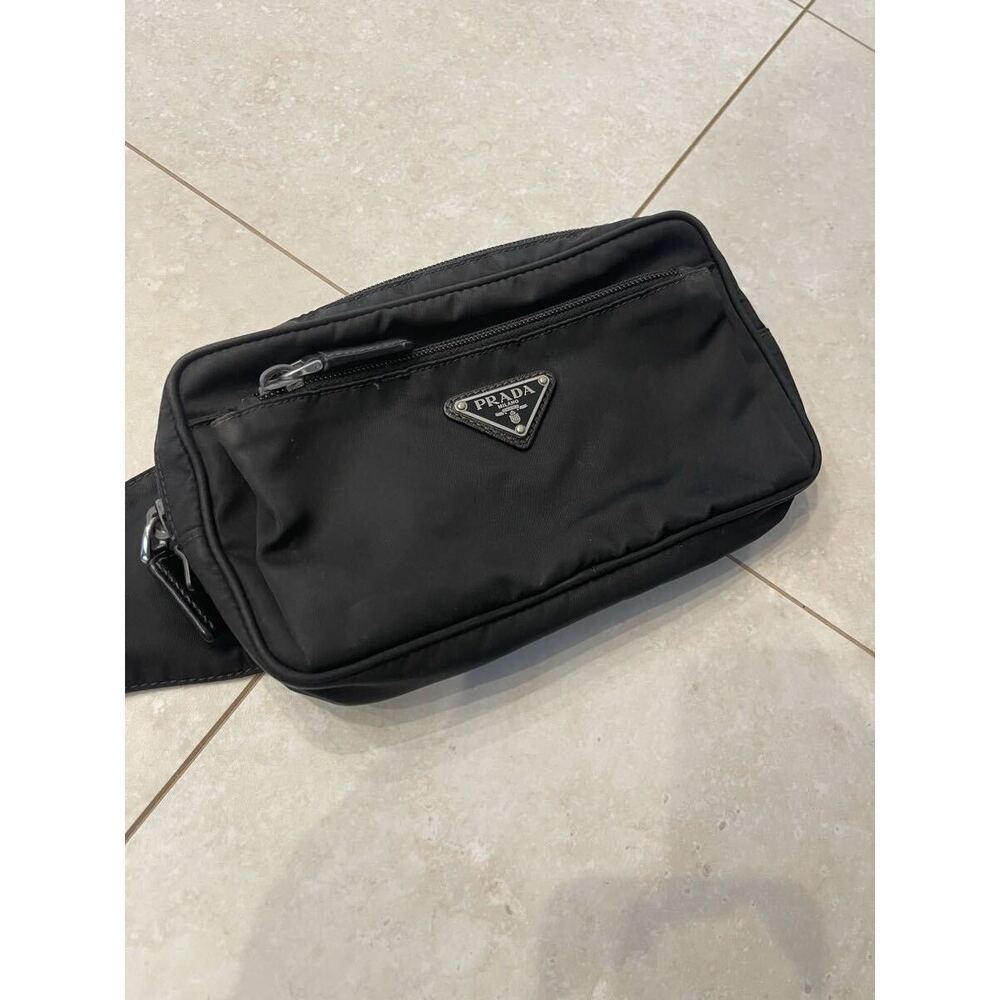 PRADA Saffiano Leather Belt Bag black